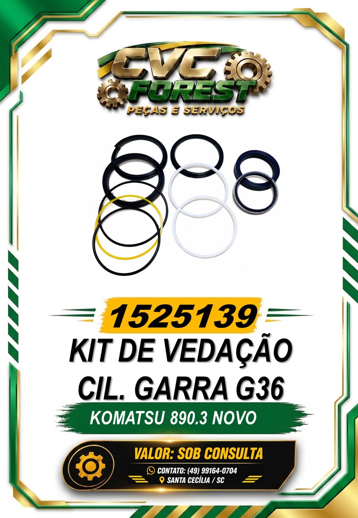 1525139 – Kit de Vedação Cil. Garra G36 – Komatsu&nbsp;890.3