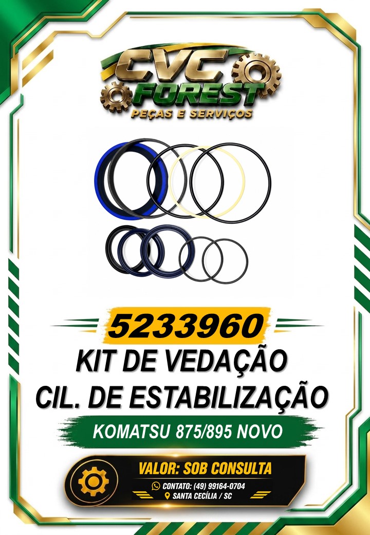 5233960 – Kit de Vedação Cil. de Estabilização – Komatsu 875 /&nbsp;895
