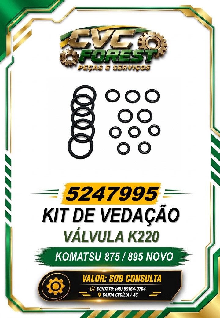 5247995 – Kit de Vedação Válvula K220 – Komatsu 875 /&nbsp;895